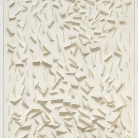 Květa Pacovská, Papírový trávník 3, 100 x 30 cm, koláž - reliéf, nedatováno