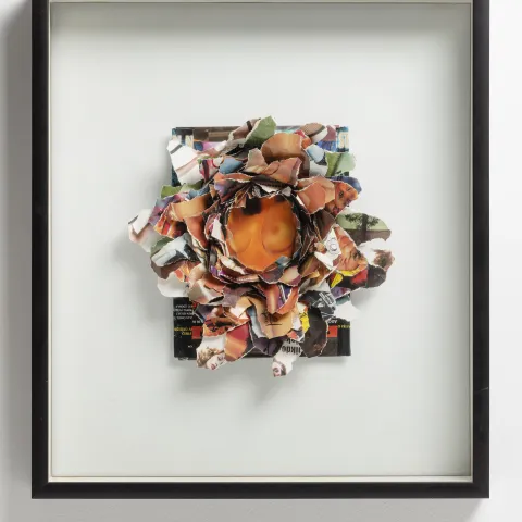 Ladislav Novák, Er. růže, 63 x 45 cm, dekoláž, 1966