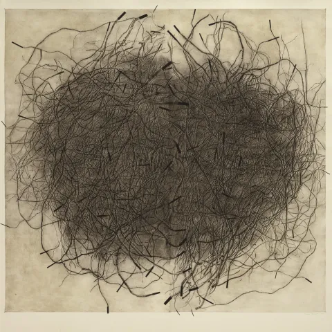 Šimon Brejcha, Chaos, 158x156 cm, hlubotisk, 2010