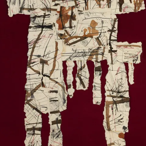 Jan Koblasa, Panatomie IV, 48,5x41,5cm, kombinované techniky na papíře, 1961