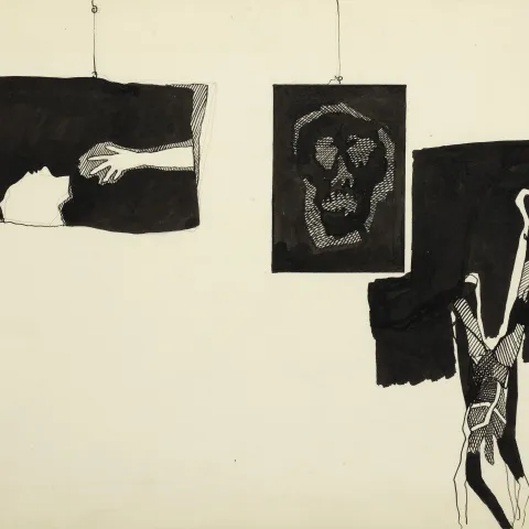 Vladimír Janoušek, Bez názvu, 33,2x44,8cm, kresba na papíře 50. léta 20. století