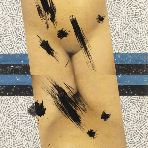 Jiří Kolář, Ateliér I, 50,3x35,3cm, kombinované techniky na papíře, 80. léta 20. století